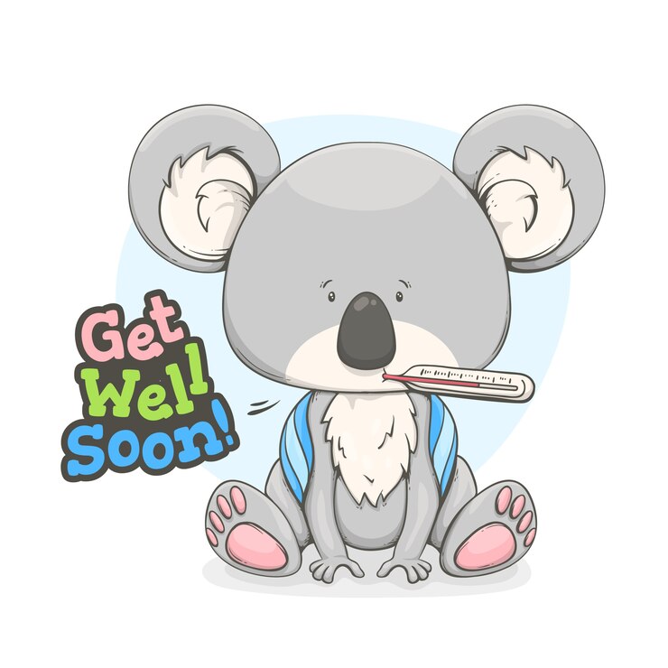 Free Vector get well soon with character concept
