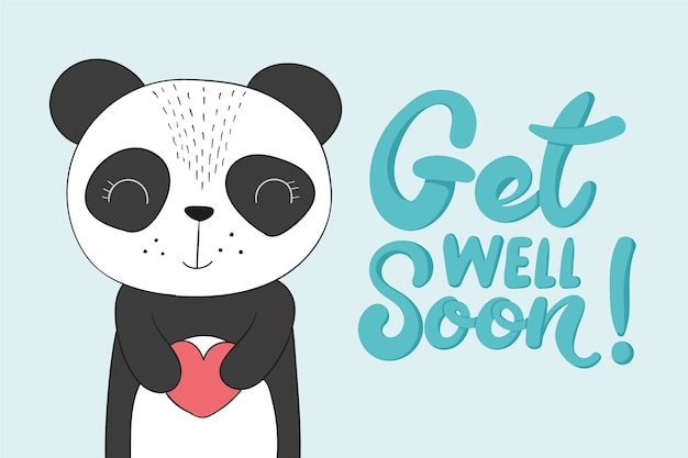 Free vector get well soon with a character