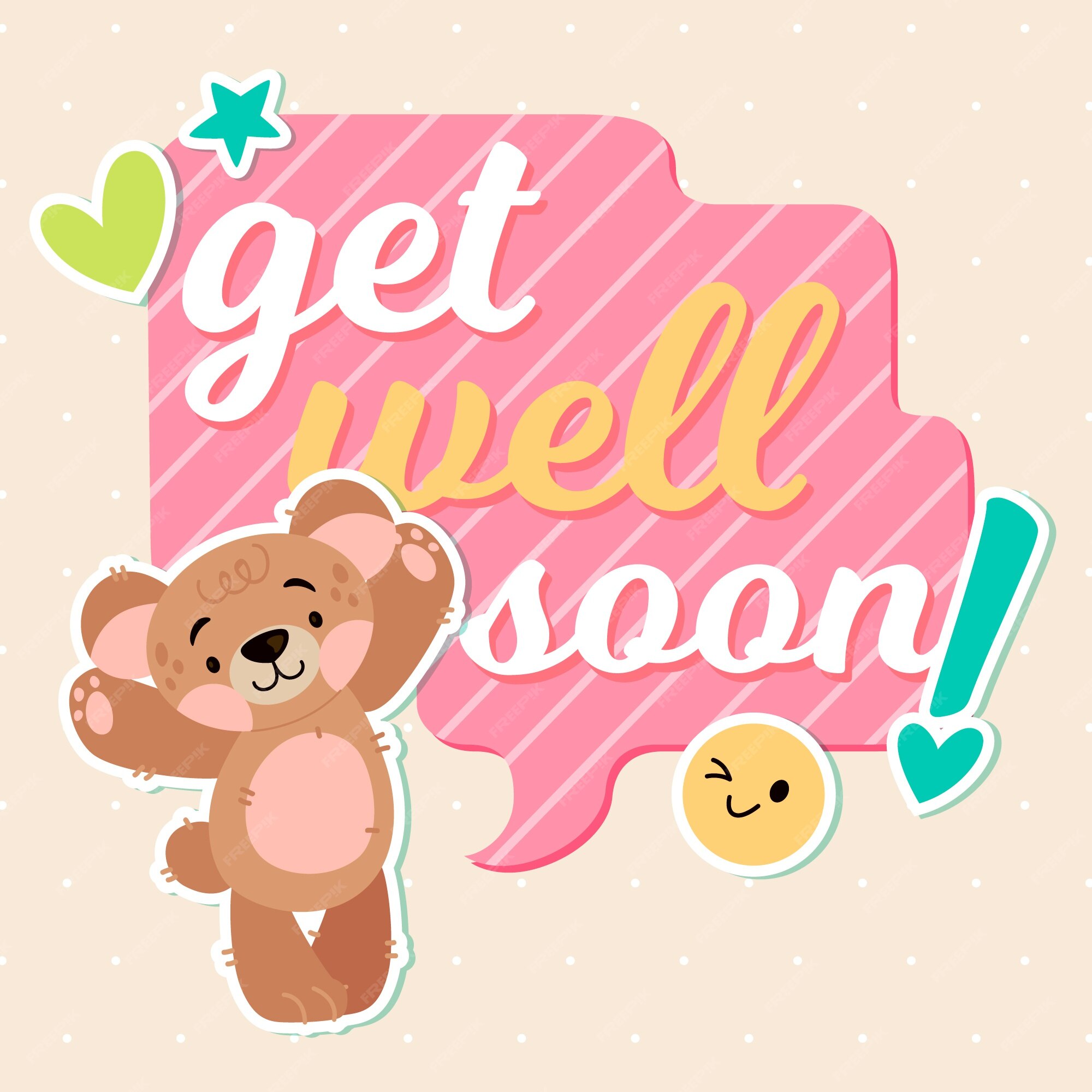 Cute get well soon bear with tea mug 1370028 Vector Art at Vecteezy