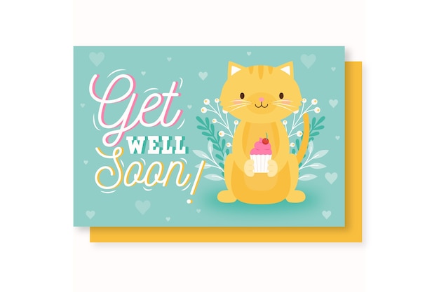 Get well soon with a cute character