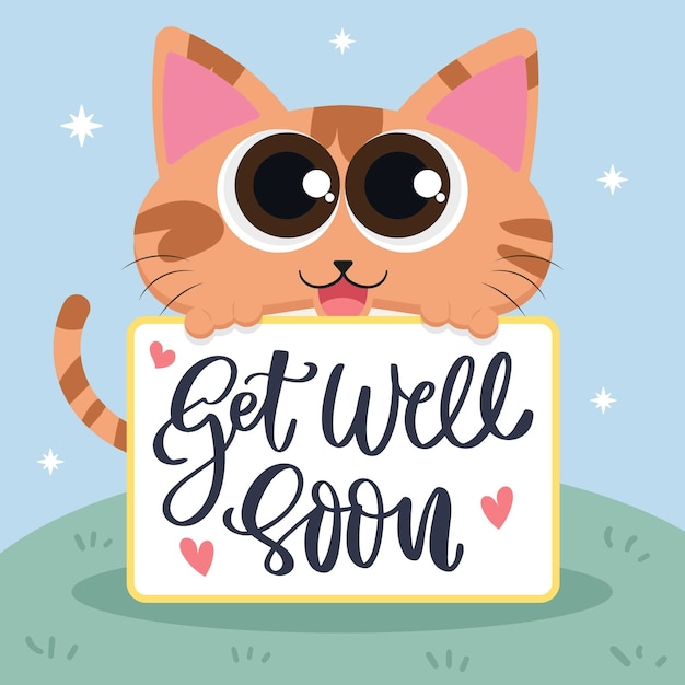 Get well soon with a cute character