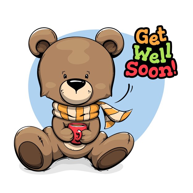 get well soon bear cartoon