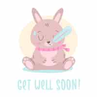 Free vector get well soon with a cute character