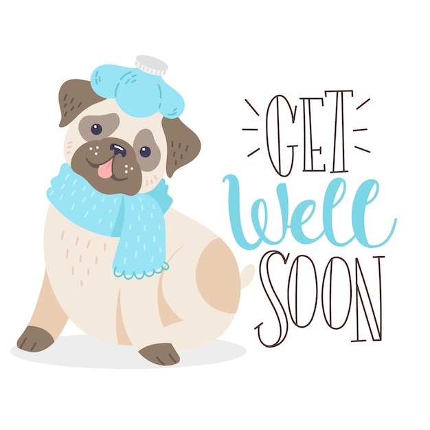 Get well soon with a cute character