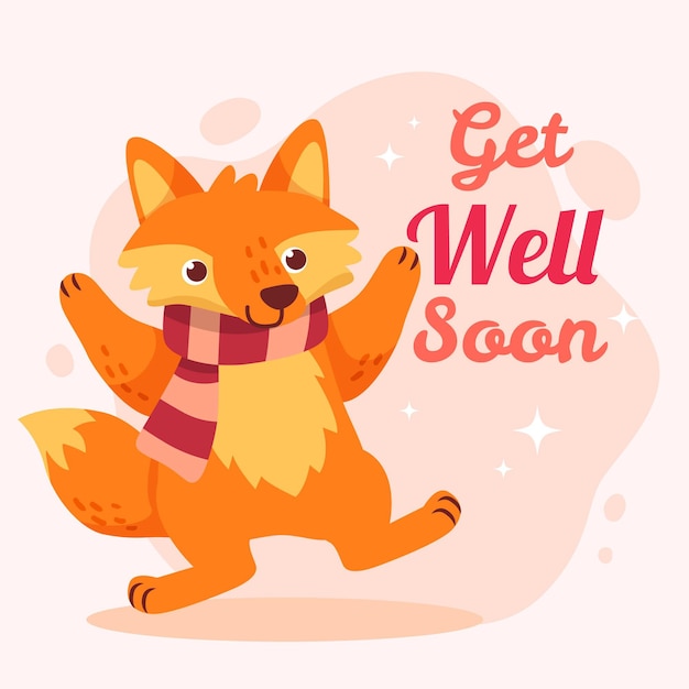 Get well soon with cute character