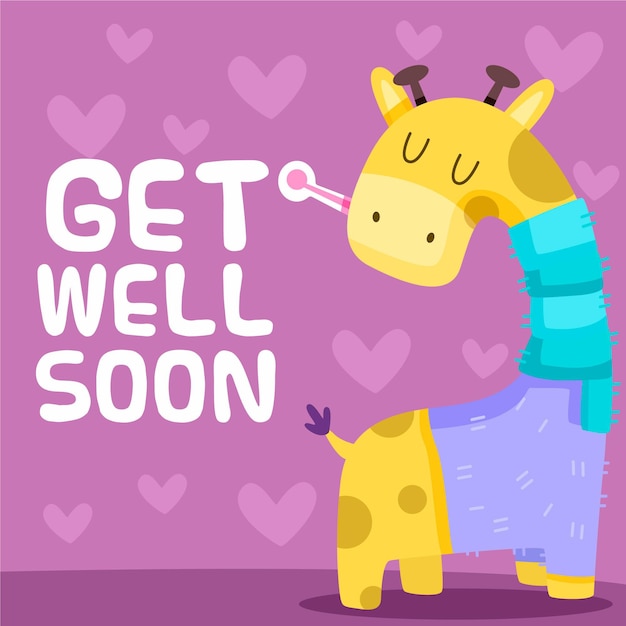 Get well soon with a cute character