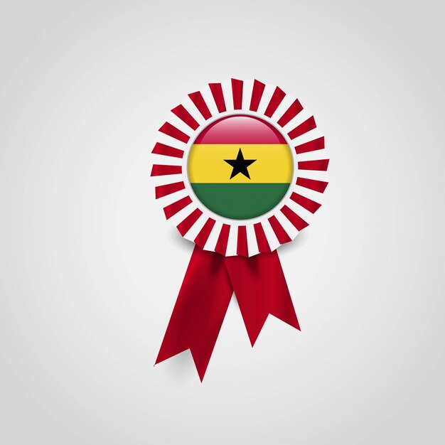 Значок баннерной ленты флага Ганы