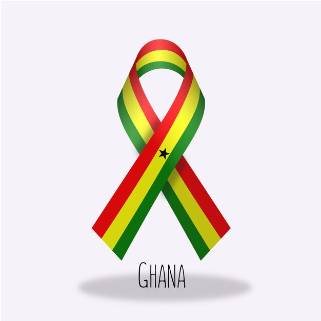 Ghana flag ribbon design