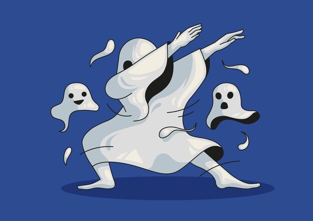 Dab Moveを実行する面白いかかしのイラスト プレミアムベクター
