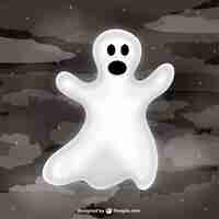 Free vector ghost in halloween night