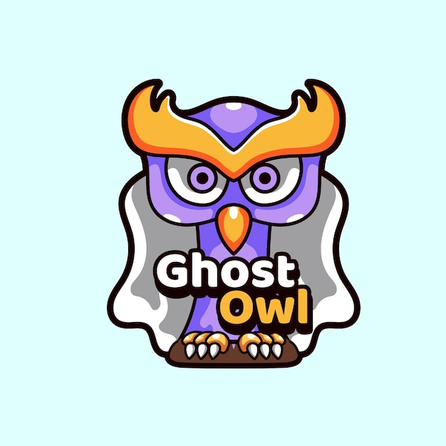 無料ベクター ゴーストフクロウのマスコットイラスト