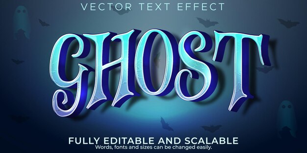 Ghost text effect, editable halloween and spirit text style