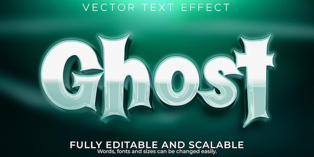 Free vector ghost text effect, editable horror and cartoon text style