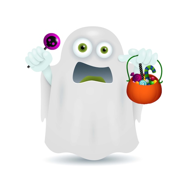 Ghost with bowl of candies