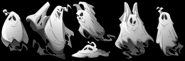 Ghosts cartoon halloween characters funny spooks