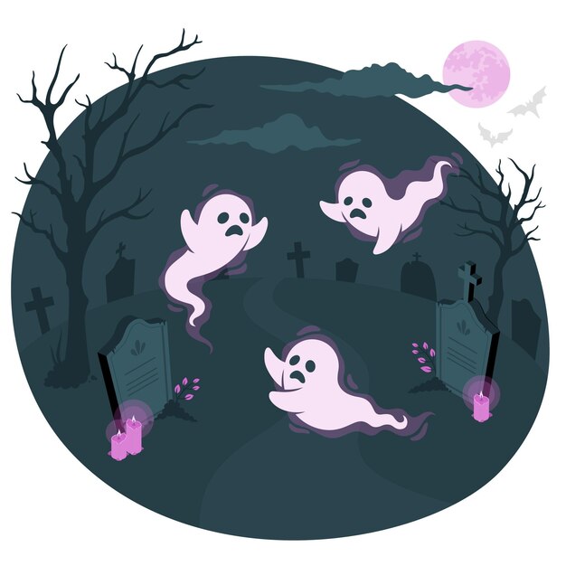 Ghosts concept illustration