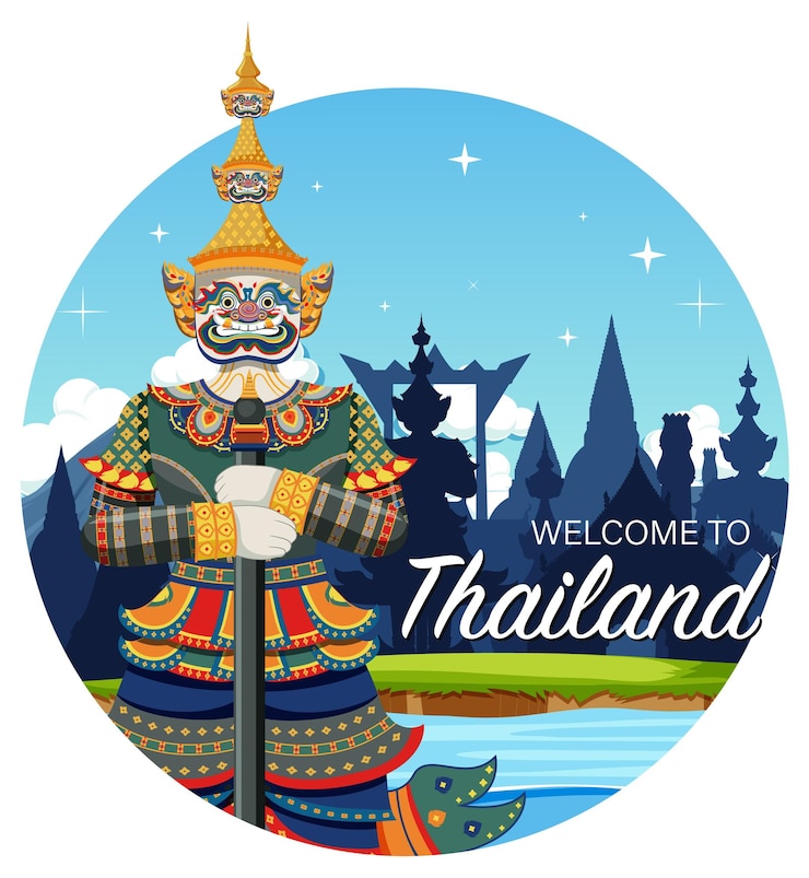Free Vector giant demon thailand attraction and landscape icon