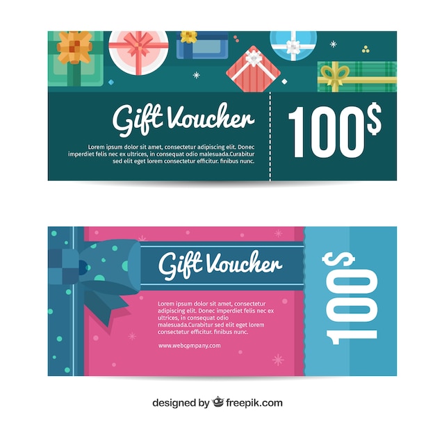 Free vector gift banners in flat design