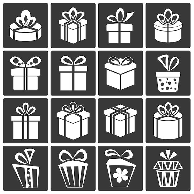 Gift box icon set