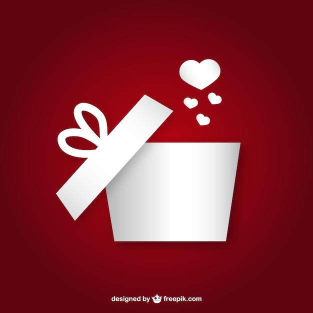 Free vector gift box with heart