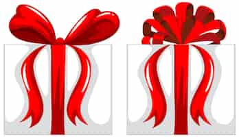 Free vector gift box with red ribbon