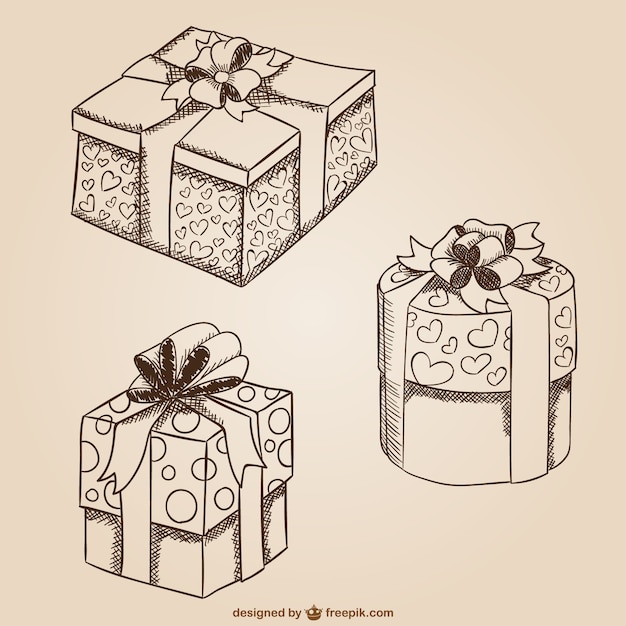 Gift boxes drawings