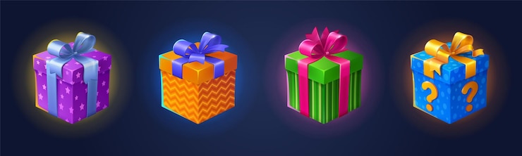 Free Vector gift boxes present packages with ribbon