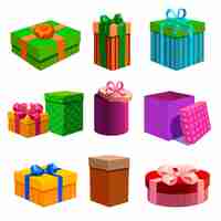 Free vector gift boxes set