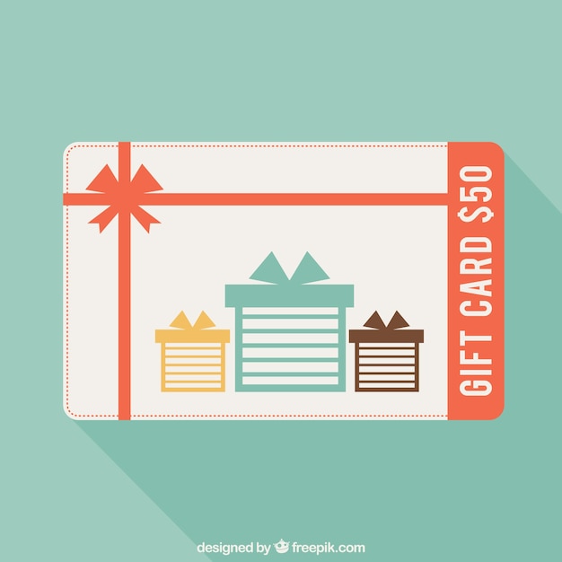 Free vector gift card in cartoon style