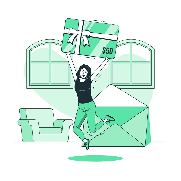 무료 Vector 선물 카드 개념 그림