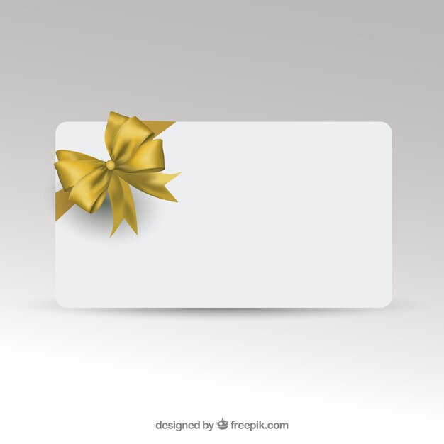 Gift card template with golden ribbon 