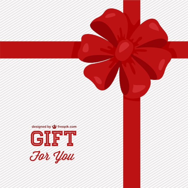 Free vector gift card with big red bow