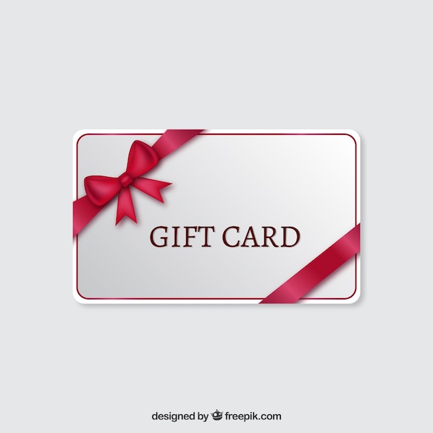 Gift card with a red ribbon