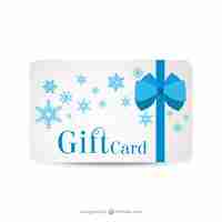 Free vector gift card with snowflakes