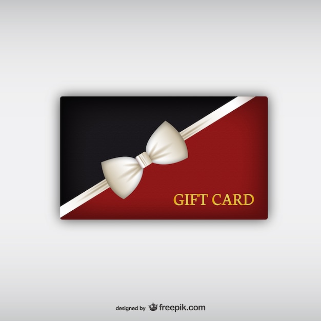 Gift card with white ribbon