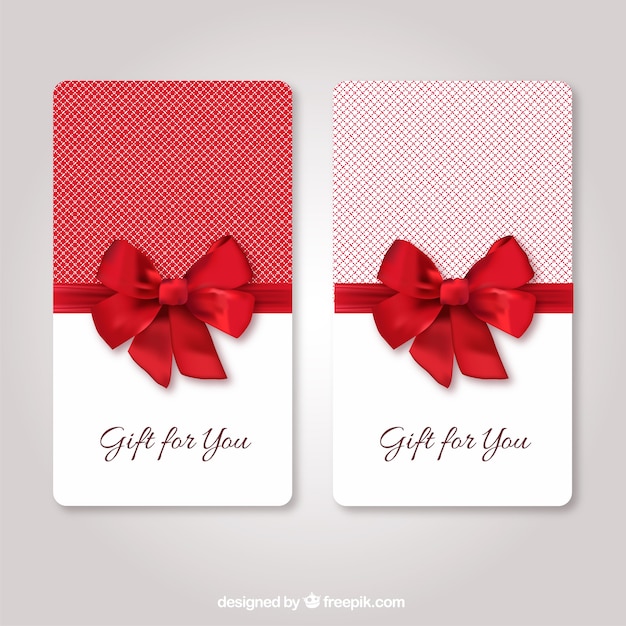 Present Red ribbon and a bow - Gift Card, Gift voucher template