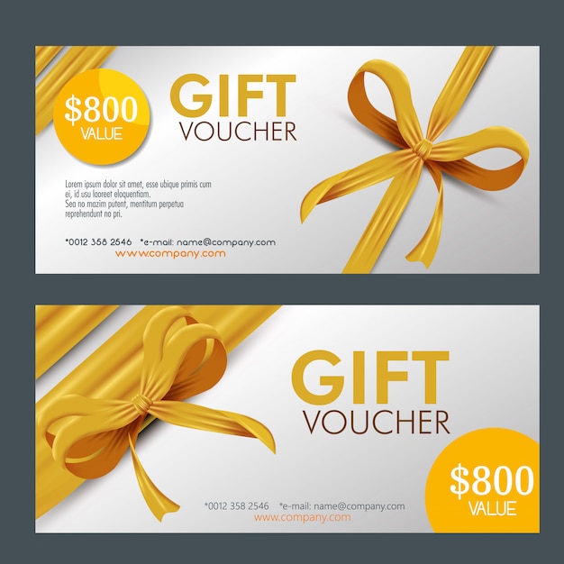 gift coupons pack with ribbon
