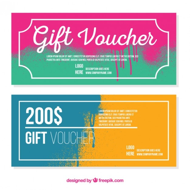 Free vector gift coupons with spry effect