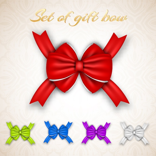 Bow Vector Clipart Set | Gift Ribbon Bow Bowtie