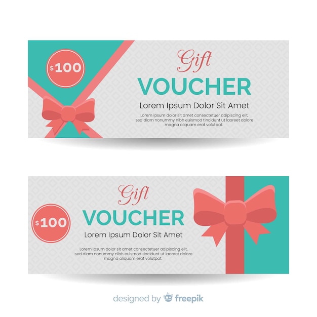 Gift voucher banner with ribbon