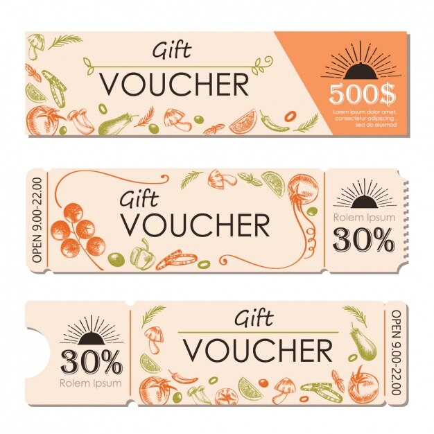Free Vector gift voucher collection