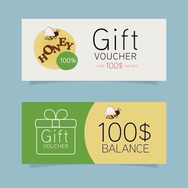 Free vector gift voucher coupon organic natural product special card for holiday gift cards coupons