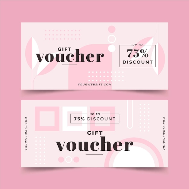 Free vector gift voucher horizontal banners flat design