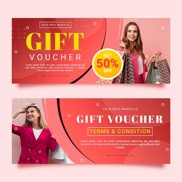 Gift voucher template with discount