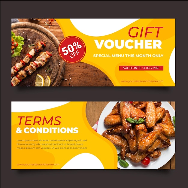 Free Vector | Gift voucher template with discount