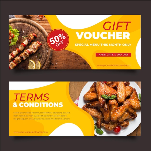 Free vector gift voucher template with discount