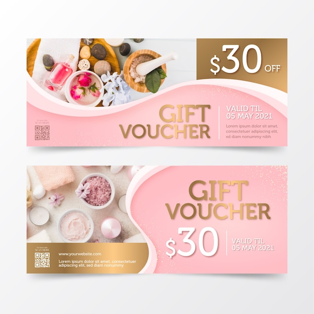 Free vector gift voucher template with discount