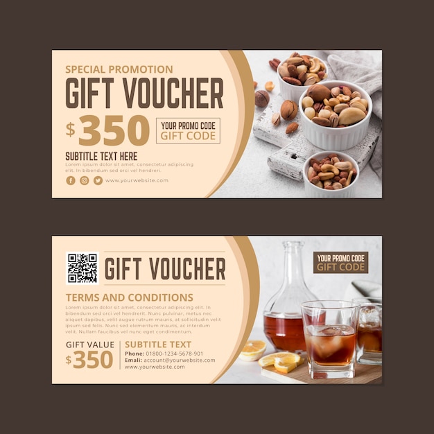 Gift voucher template with discount