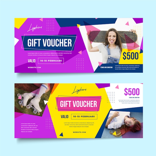 Free vector gift voucher template with discount