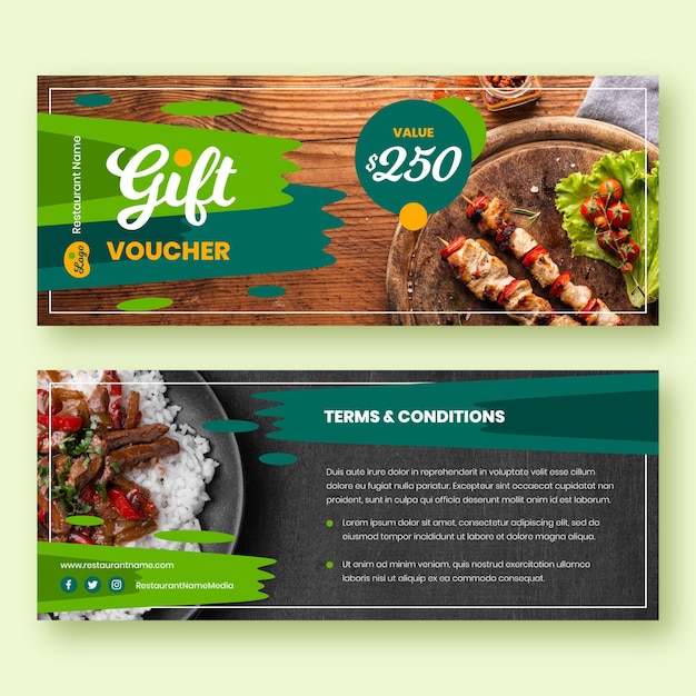 Free vector gift voucher template with discount